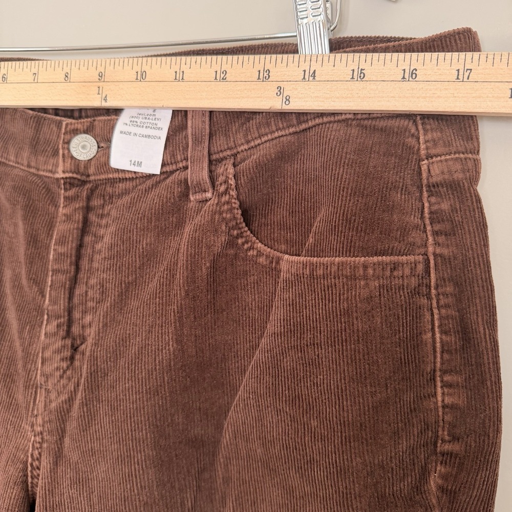 VTG Levi's 505 Straight Leg Jeans Women's Size 14 Corduroy Brown Cotton Pants - Picture 4 of 13